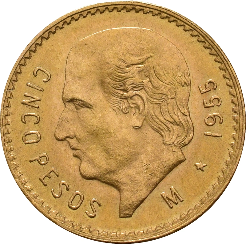 Pièce 5 Pesos Or Mexicain