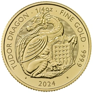Pièce Tudor Beasts Or 1/4 Once 2024 Dragon des Tudor