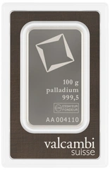 Lingot de Palladium Valcambi 100g