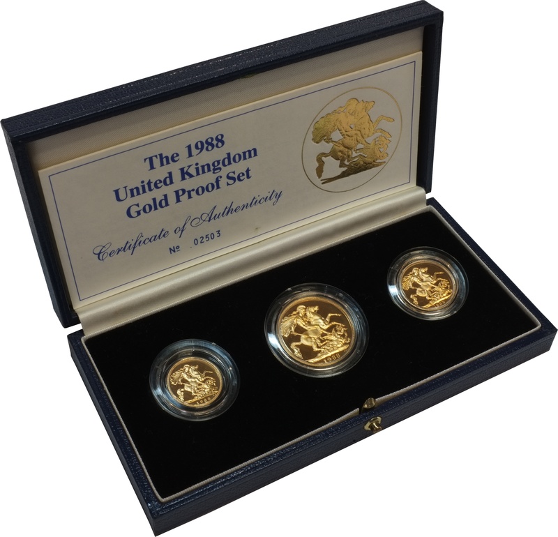 1988 Gold Proof Sovereign Three Coin Set