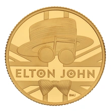 Pièce Music Legends Or 1/4 Once 2020 Elton John BE en Boîte