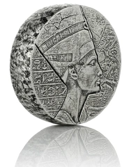 Pièce Reliques Égyptien Reine Nerfertiti Argent 5 Onces
