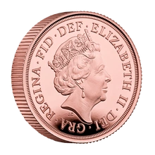 Pièce Souverain Or 2022 Jubilé de Platine Elisabeth II 5ème Tête BE Piéfort en Boîte