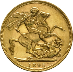 Pièce Souverain Or 1895 Victoria Tête Vieille M
