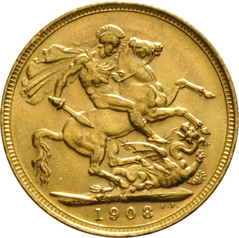 Pièce Souverain Or 1908 Édouard VII M