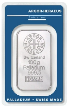 Lingot de Palladium 100g Argor-Heraeus