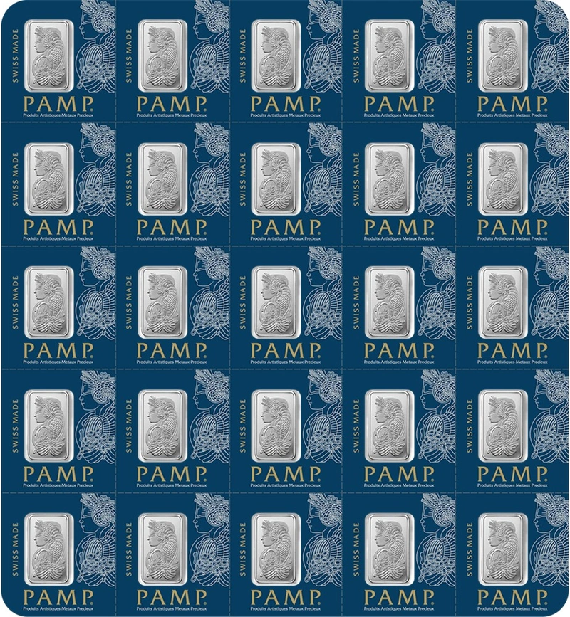 Lingots de Platine 1g Pamp 25 x 1g