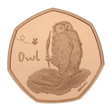 Pièce 50 Pence Or 2021 Chouette BE en Boîte