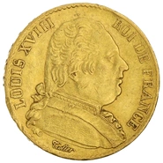 Pièce 20 Francs Or 1814 Louis XVIII A