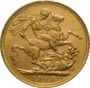 Pièce Souverain Or 1905 Édouard VII M