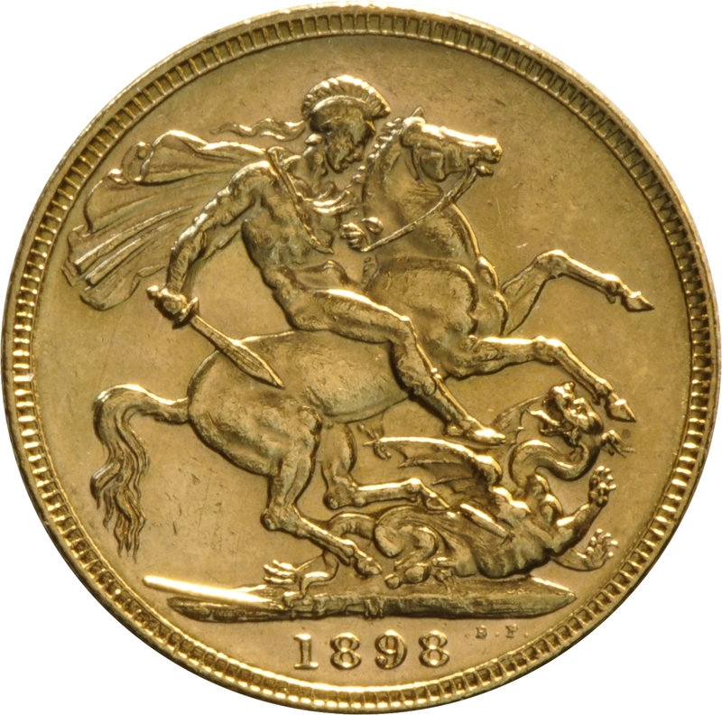 Pièce Souverain Or 1898 Victoria Tête Vieille M