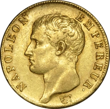 Pièce 40 Francs Or Napoléon I Tête Nue 1804 à 1807