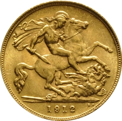 Pièce Demi Souverain Or 1912
