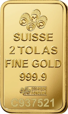 Lingot d'Or 2 Tola Pamp