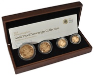 Ecrin de collection de 4 souverains en or- 2008