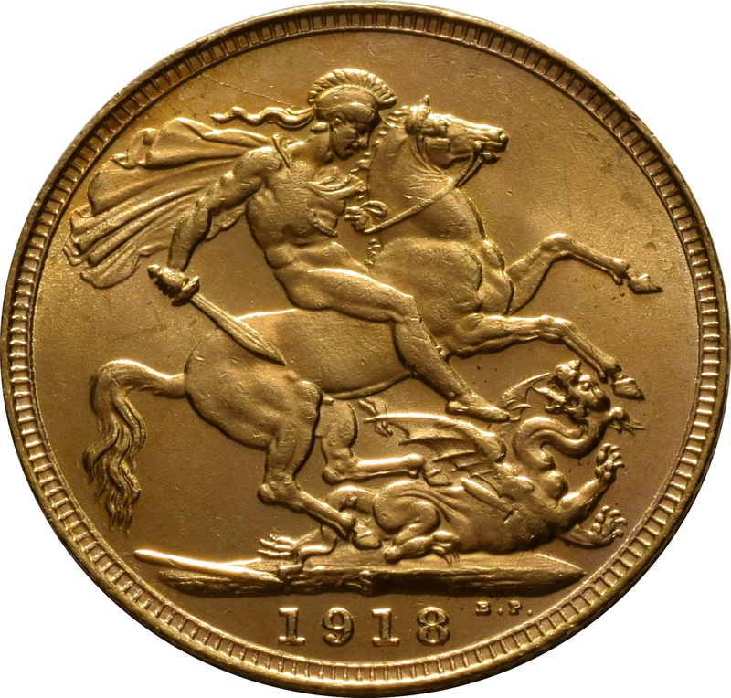 1918 Gold Sovereign - King George V - S