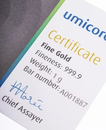 Lingot d'Or 1g Umicore