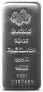 Lingot d'Argent 10 Onces Pamp Moulé