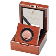 Pièce Souverain Or 2022 Jubilé de Platine Elisabeth II 5ème Tête BE Piéfort en Boîte