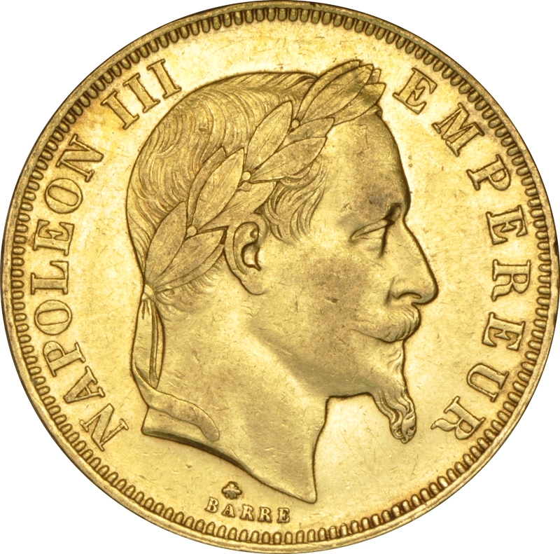 Pièce 50 Francs Or Napoléon III Tête Laurée
