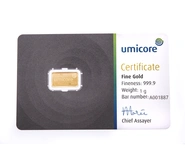 Lingot d'Or 1g Umicore