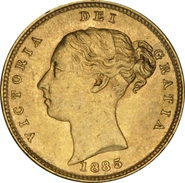 1885 Demi-souveraine Victoria Young Head Shield Back - Londres NGC MS61