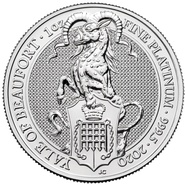 Collection Royal Mint Queen's Beasts de 1 once en platine 2020 - L'Éale de Beaufort