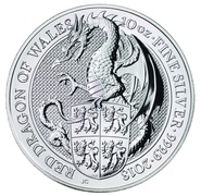 Collection Royal Mint Queen's Beasts en argent de 10 onces 2017 - Le Dragon Rouge