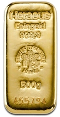 Lingot d'Or 500g Heraeus