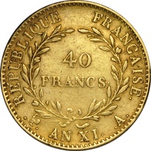 40 Francs Or Bonaparte Premier Consul Tête Nue (1802-1804)