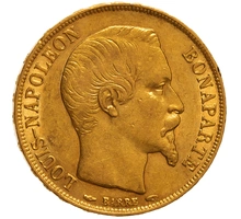 Pièce 20 Francs Or Napoléon III Tête Nue 1852 A
