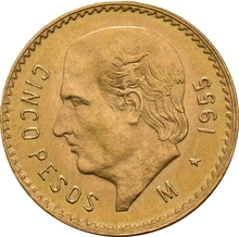 Pièce 5 Pesos Or Mexicain