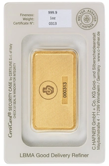 Lingot d'Or 1 Once C. Hafner