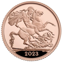 Pièce Demi Souverain Or 2023 Charles III Coronation BE en Boîte