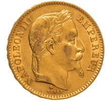 20 Francs en or - Napoléon III Tête laurée 1867 BB