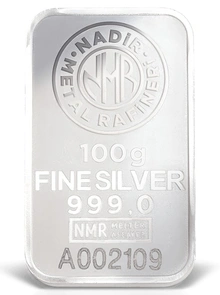 Lingot d'Argent 100g Nadir