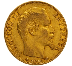 Pièce 20 Francs Or 1859 Napoléon III BB