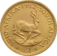 Pièce 1 Livre Or Afrique du Sud Georges VI 1952 