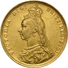 Souverain Or 1893 Victoria Tête Jubilée S