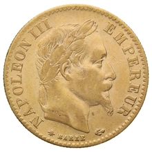 Pièce 10 Francs Or 1865 Napoléon III Tête Laurée A