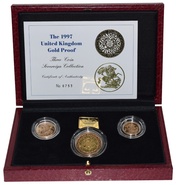 Ecrin de collection de 3 souverains en or - 1997