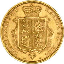Pièce Demi Souverain Or 1883 Victoria Tête Jeune Revers Armoiries Londres NGC MS62+