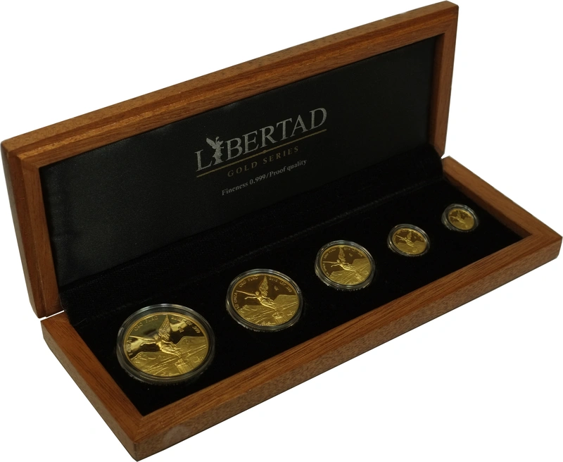 5 Pièces Libertad Or Mexicain 2015 en Boîte