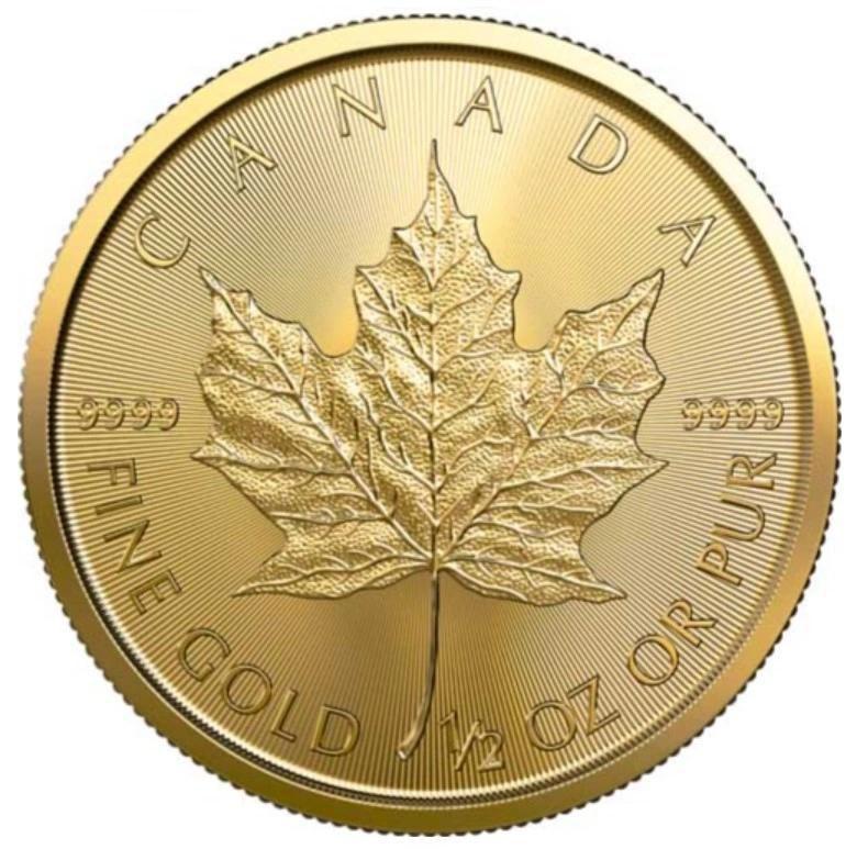 Pièce Maple Leaf Or 1/2 Once 2023