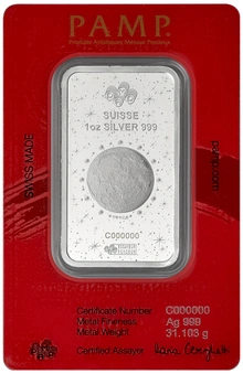 Lingot d'argent 1 oz 2026 Année du Cheval PAMP
