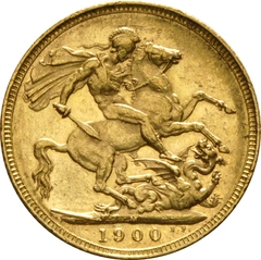 Pièce Souverain Or 1900 Victoria Tête Vieille M