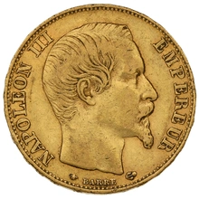 1855 20 Francs Français - Napoléon III Tête Nue - BB - ancre