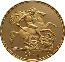 1994 - Pièce d'Or de 5 £ (Quintuple Souverain)