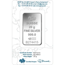 Lingot d'Argent 20g Pamp