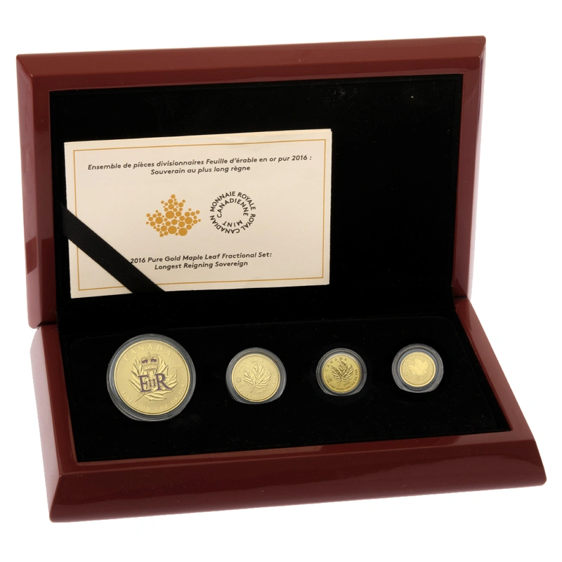 4 Pièces Maple Leaf Or 2016 en Boîte